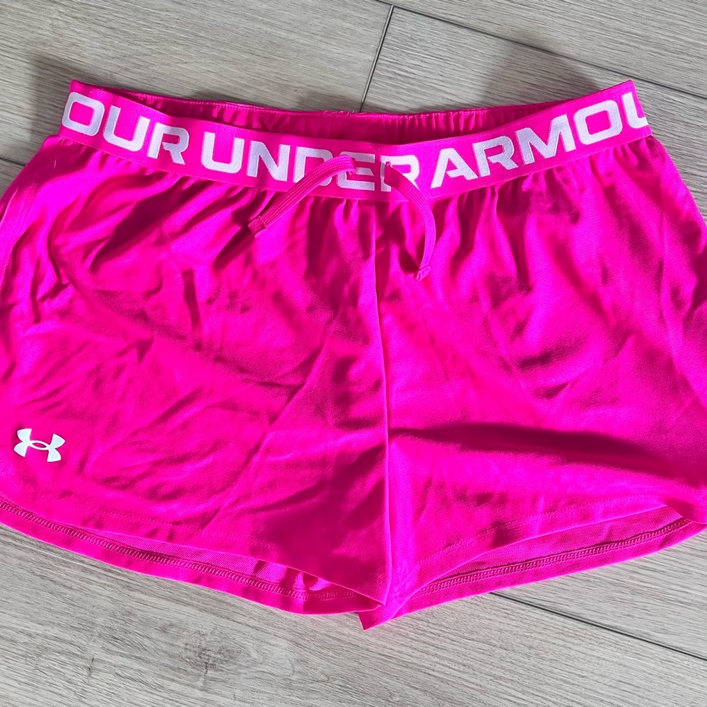Under Armour Girls Vibrant Pink Athletic Shorts